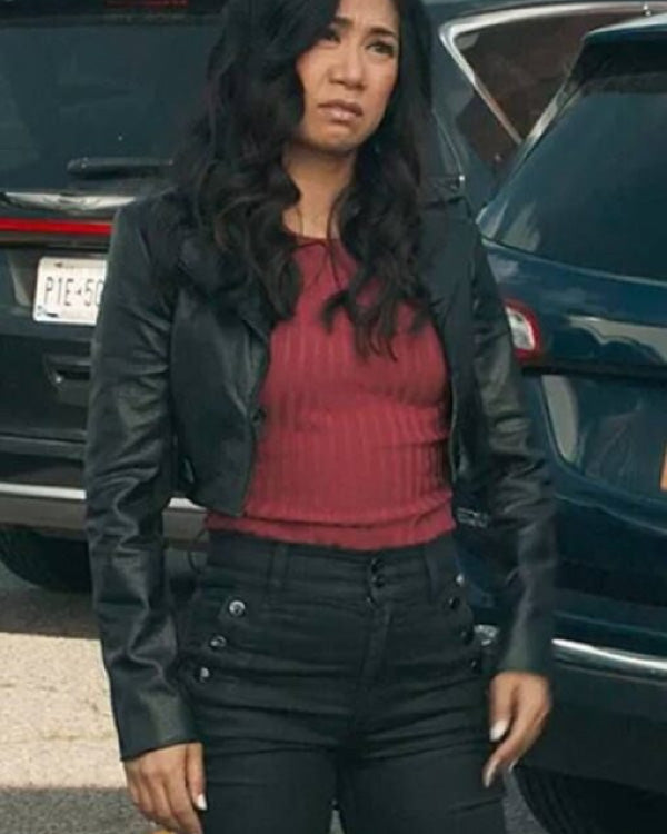 The Equalizer S03 Liza Lapira Black Cropped Leather Jacket