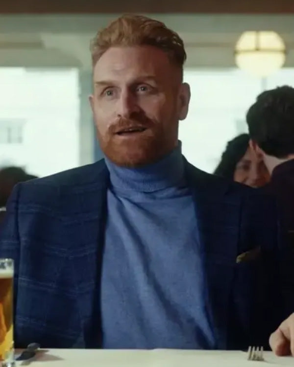 The Gentlemen 2024 Kristofer Hivju Blue Checkered Blazer