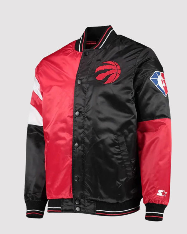 Toronto Raptors NBA 75th Anniversary Black/red Satin Jacket