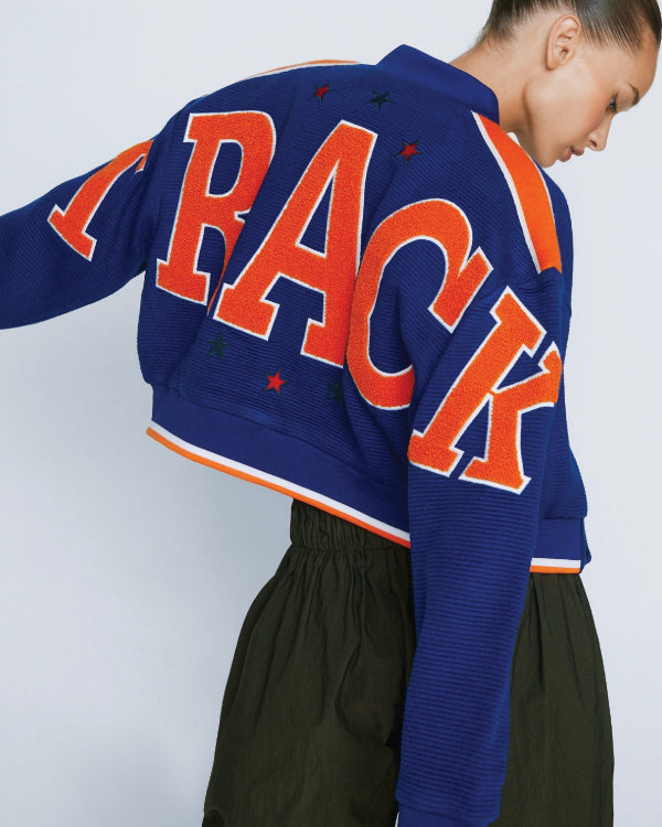 Track Back Knitted Varsity Jacket