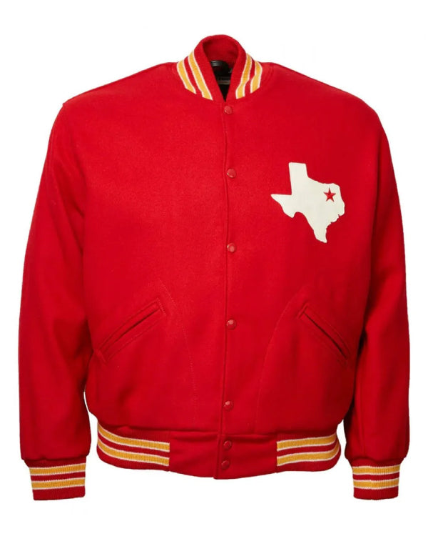 Travis Kelce Dallas Texans Red Varsity Wool Jacket