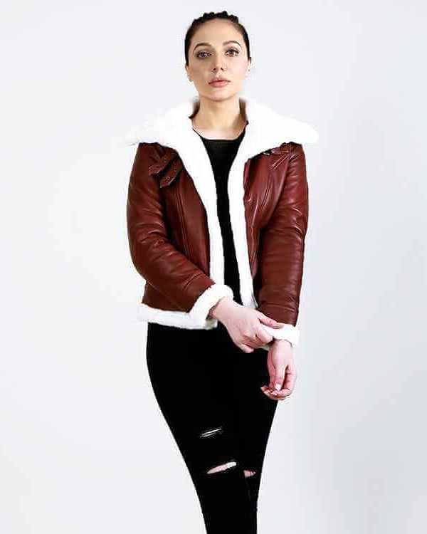 Vanda Fur Brown Leather Jacket