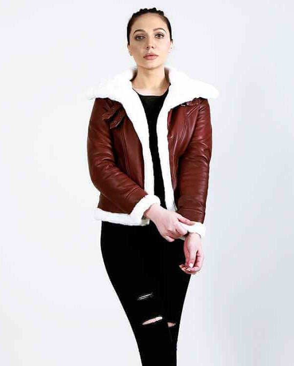 Vanda Fur Brown Leather Jacket