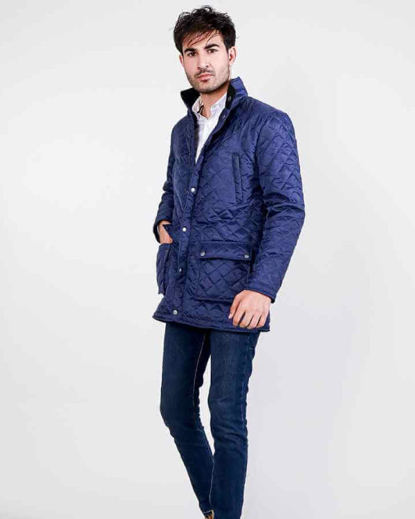 Vincent Ally Quilted Blue Windbreaker Jacket