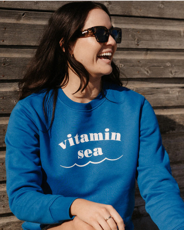 Vitamin Sea Recycled Sweatshirt in Mid Blue