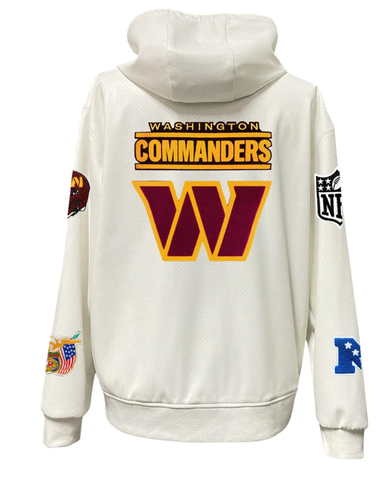 Washington Commanders Lightweight White Vegan Zip-up Hooded Jacket