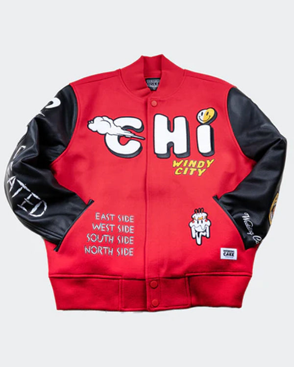 Wedding Cake The Chi Chicago Windy City Red Varsity Jacket