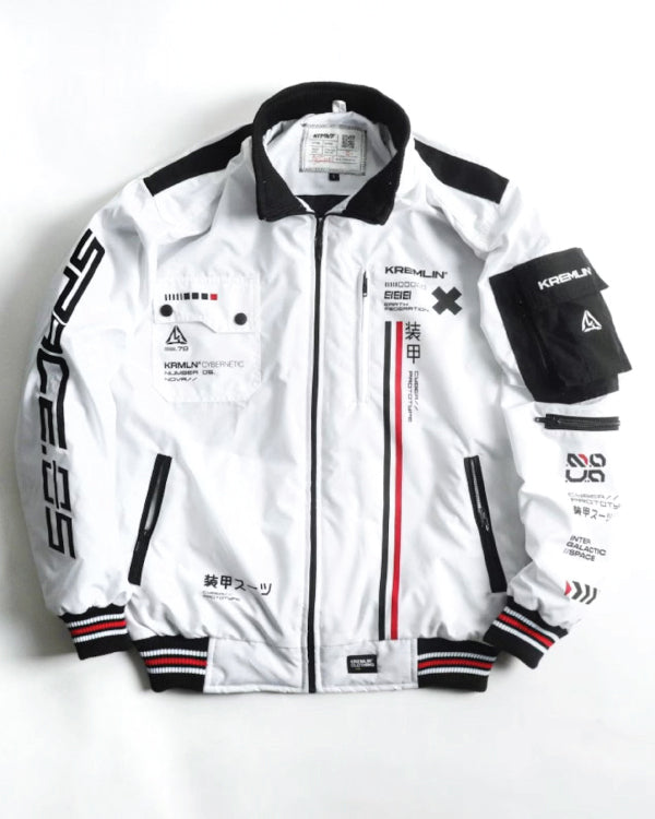 White Cyberpunk Techwear Jacket