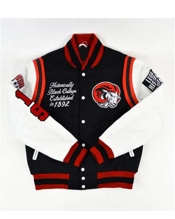 Winston-Salem State University HBCU Motto 2.0 Varsity Black and White Jacket