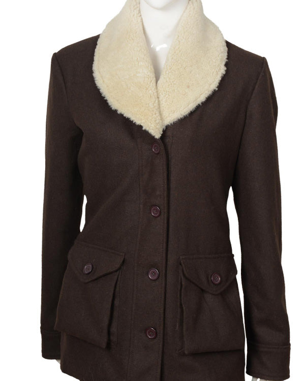 Beth Dutton Yellowstone Shearling Wool Coat