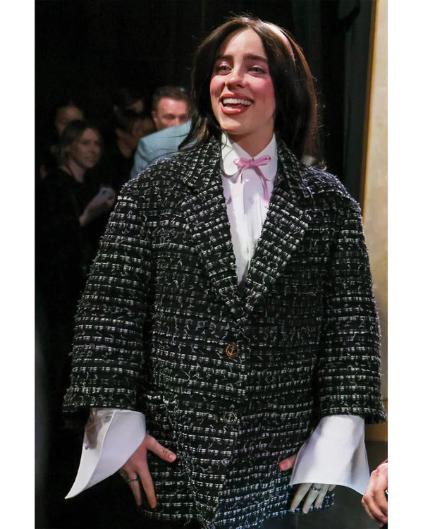 Oscar Award 2024 Billie Eilish Oversized Tweed Blazer