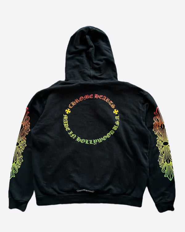 Black Gradient Circle Logo Hoodie