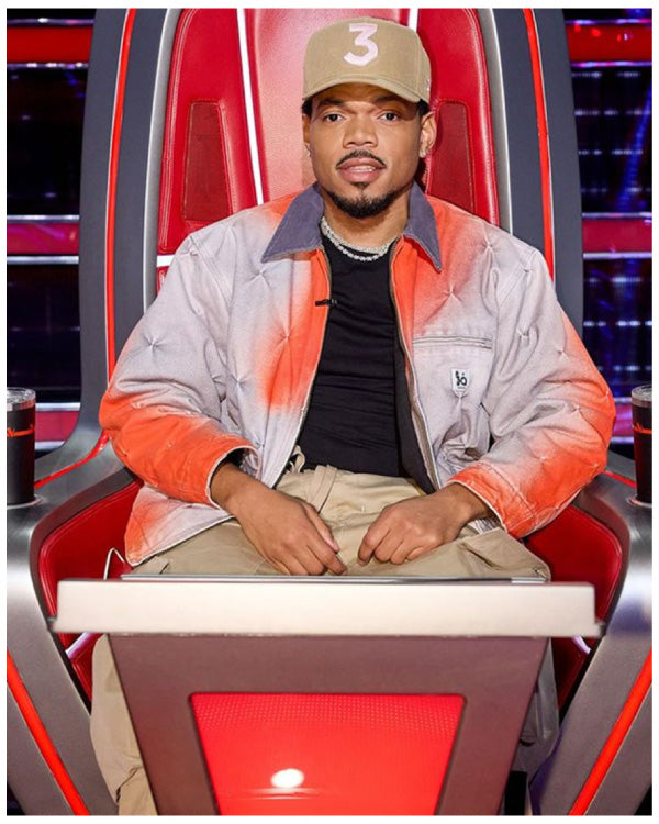 Chance The Rapper Grey And Red Denim Jacket