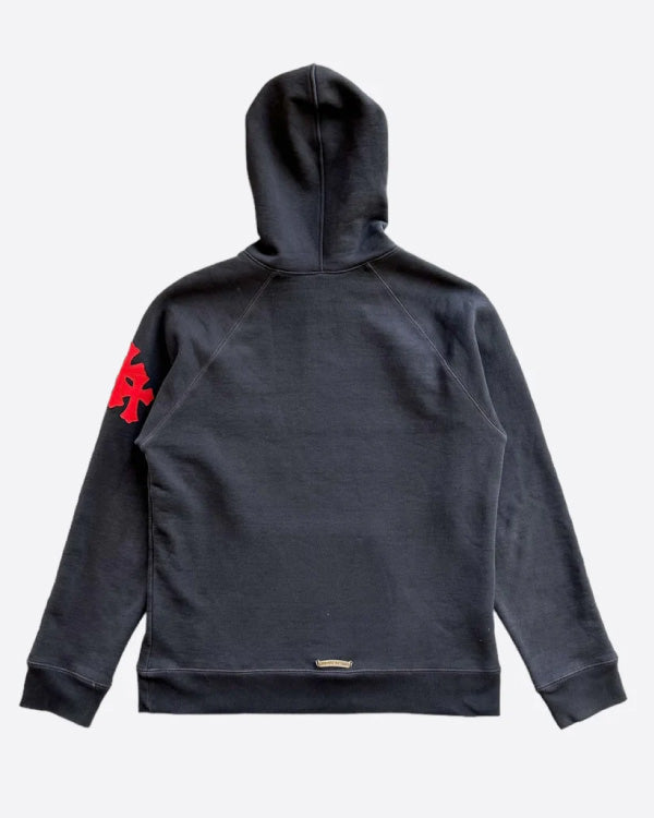 Chrome Hearts Navy & Red Triple Cross Patch Paper Jam Hoodie