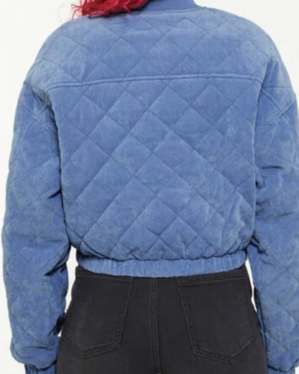 Culte 2024 Anaïde Rozam Blue Quilted Velvet Jacket