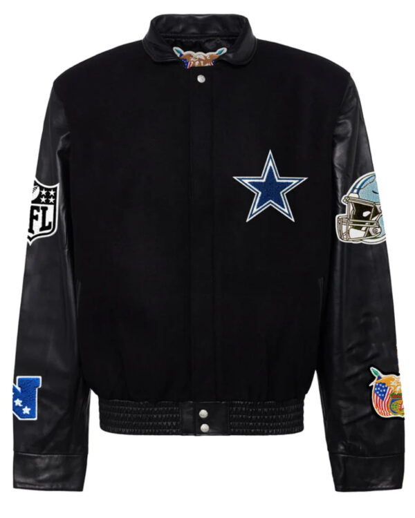 Dallas Cowboys Black Wool & Leather Jacket