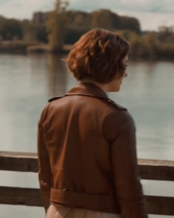 Falling Together 2024 Ashley Williams Brown Leather Jacket