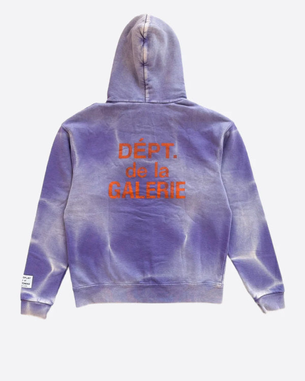 Gallery Dept Purple Sun Faded French Logo Zip Up Hoodie