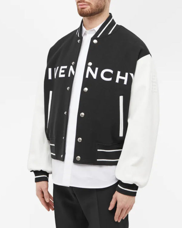 Givenchy Logo Leather Varsity Jacket