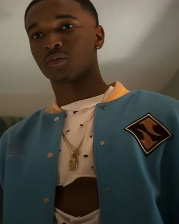 Swagger S02 Isaiah R. Hill Blue Varsity Jacket