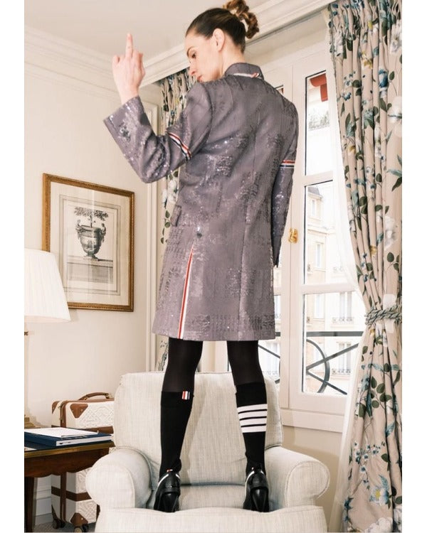 Dune Part Two 2024 Rebecca Ferguson Grey Sequin Coat