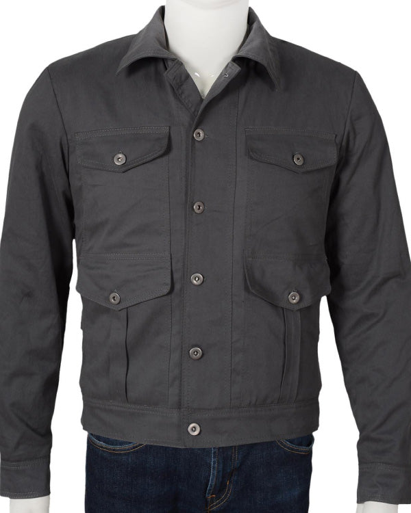 John Dutton Yellowstone Grey Cotton Jacket