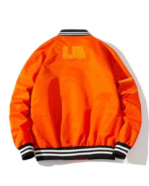 Leora Toy Orange Hip Hop Varsity Jacket