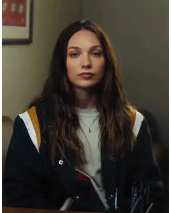 Fitting In 2024 Maddie Ziegler Green Varsity Jacket