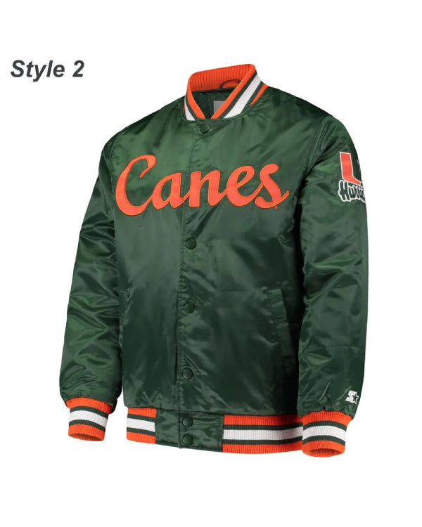 Miami Hurricanes Canes The Rookie Varsity Satin Jacket