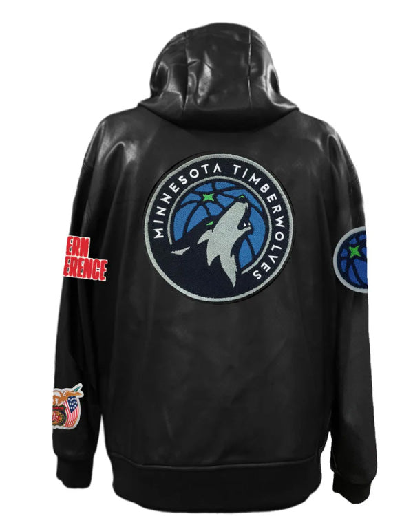 Minnesota Timberwolves Lightweight Vegan Zip-up Hooded Jacket