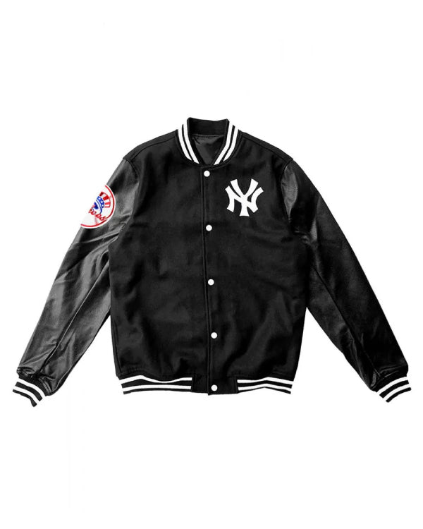 NY Yankees Varsity Wool/Leather Black Jacket