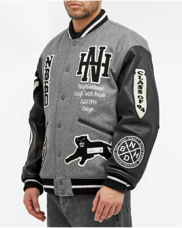 Neighborhood Stadium Wool Leather Varsity Jacket