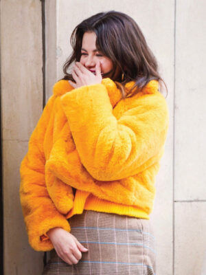 Only-Murders-in-the-Building-2024-Selena-Gomez-Yellow-Plush-Crop-Coat