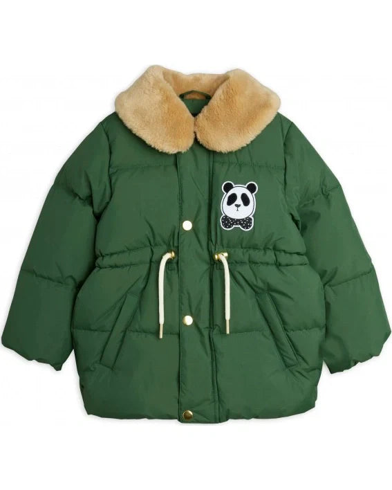 Panda Patch Green Puffer Jacket