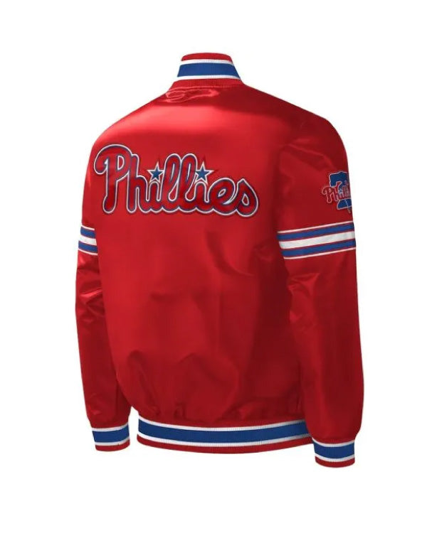 Philadelphia Phillies Midfield Red Satin Jacket