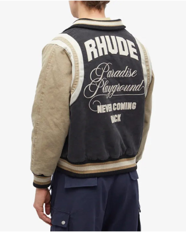 Rhude Washed Canvas Varsity Jacket