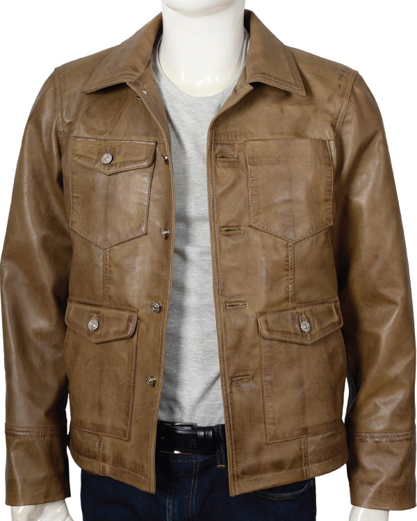 Ryan Yellowstone Brown Leather Jacket