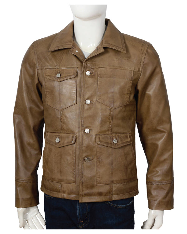 Ryan Yellowstone Brown Leather Jacket