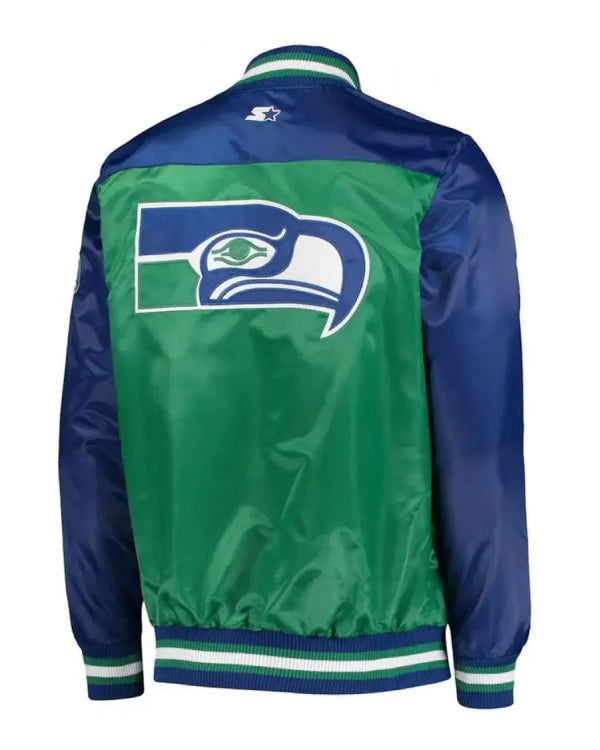 Seattle Seahawks Starter Blue and Green Jacket
