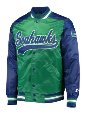Seattle Seahawks Starter Blue and Green Jacket