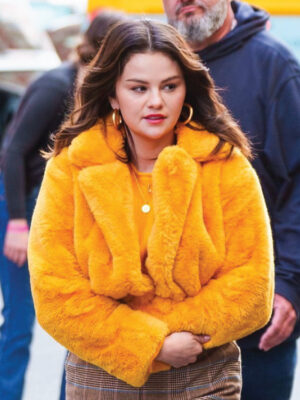 Selena Gomez 2024 NY Plush Crop Coat