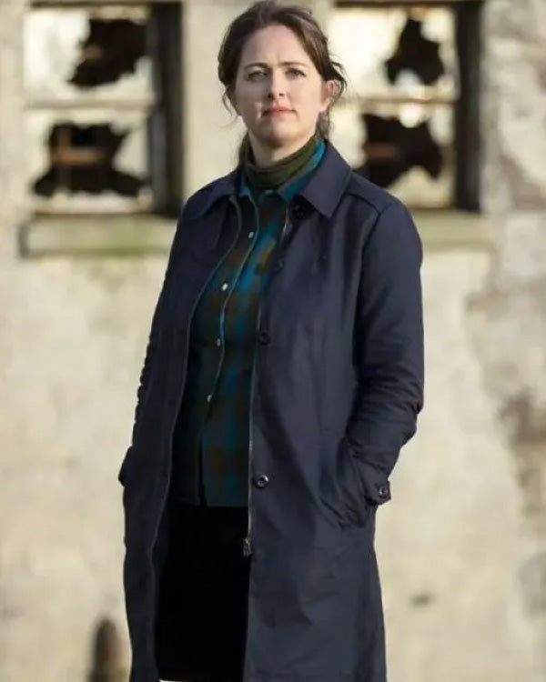 Shetland Ds Alison Mcintosh Blue Trench Coat