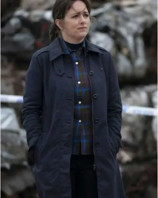 Shetland Ds Alison Mcintosh Blue Trench Coat