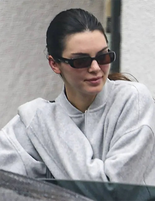 Kendall Jenner Grey Oversize Polar Fleece Jacket