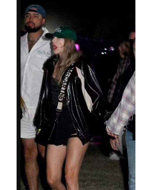 Taylor Swift Coachella 2024 Black Leather Jacket