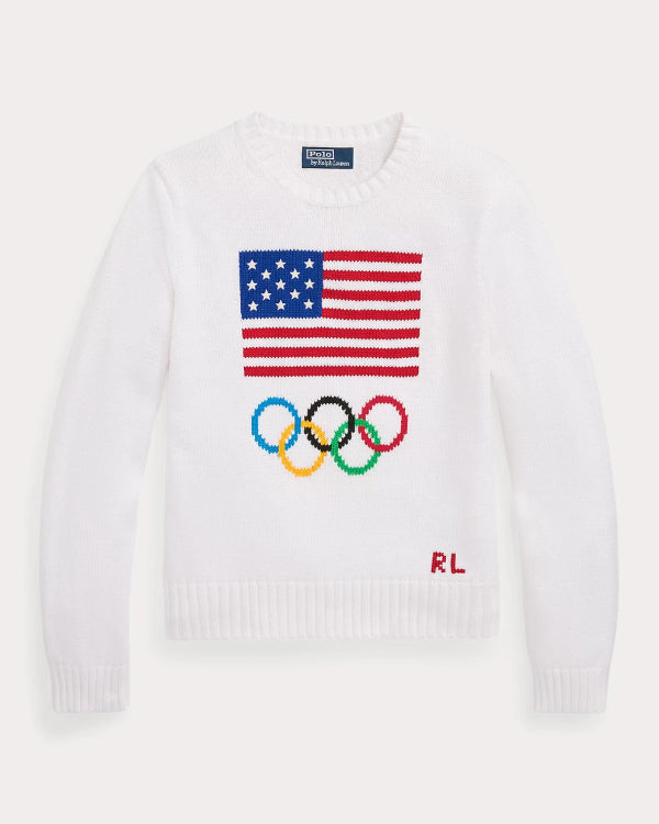 Team USA Flag White Sweater