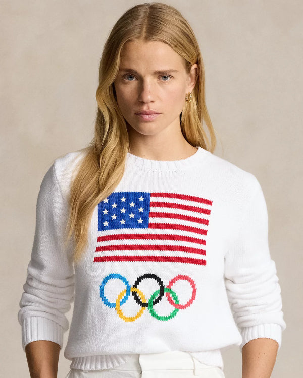 Team USA Flag White Sweater