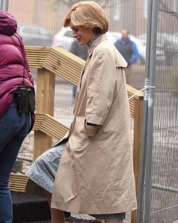 The Crown S04 Princess Diana Cotton Trench Coat