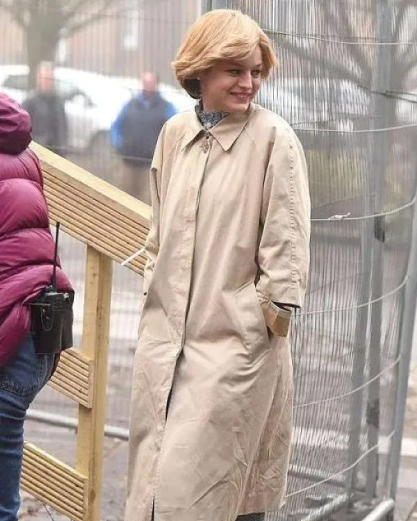 The Crown S04 Princess Diana Cotton Trench Coat